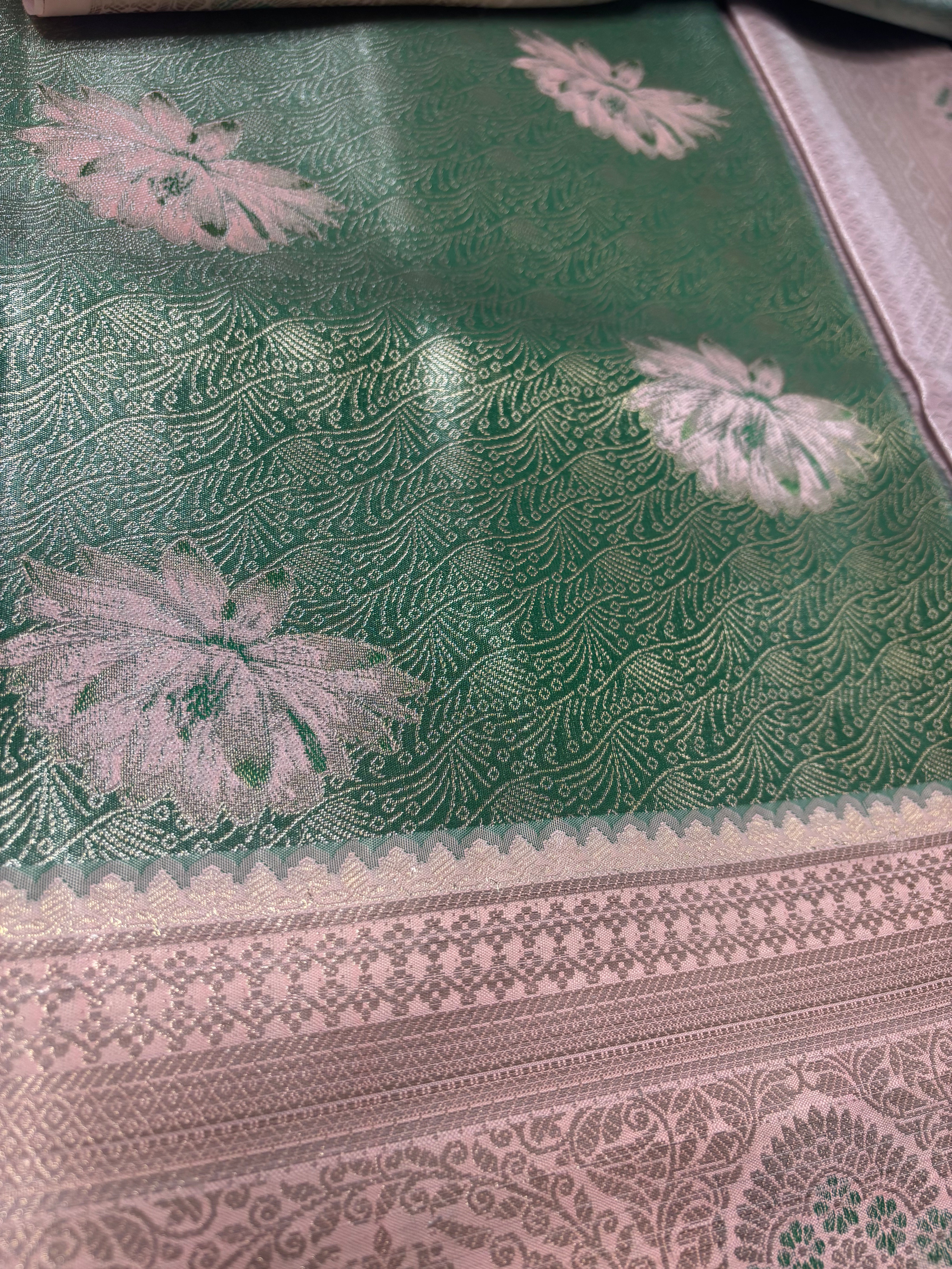Kanchivaram Premium Semi Pista Green Saree