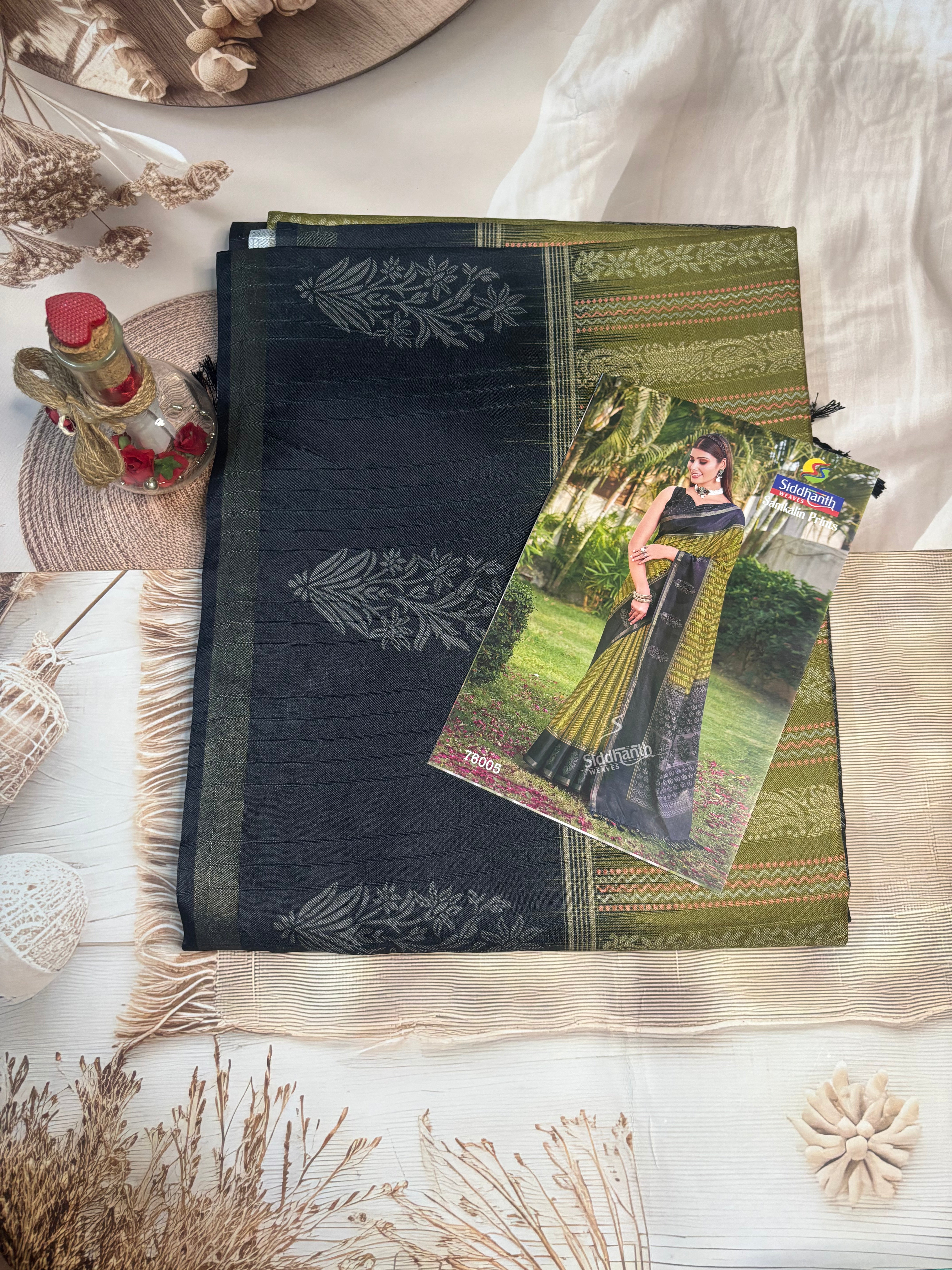 Premium Cotton Saree with Elegant Tassel