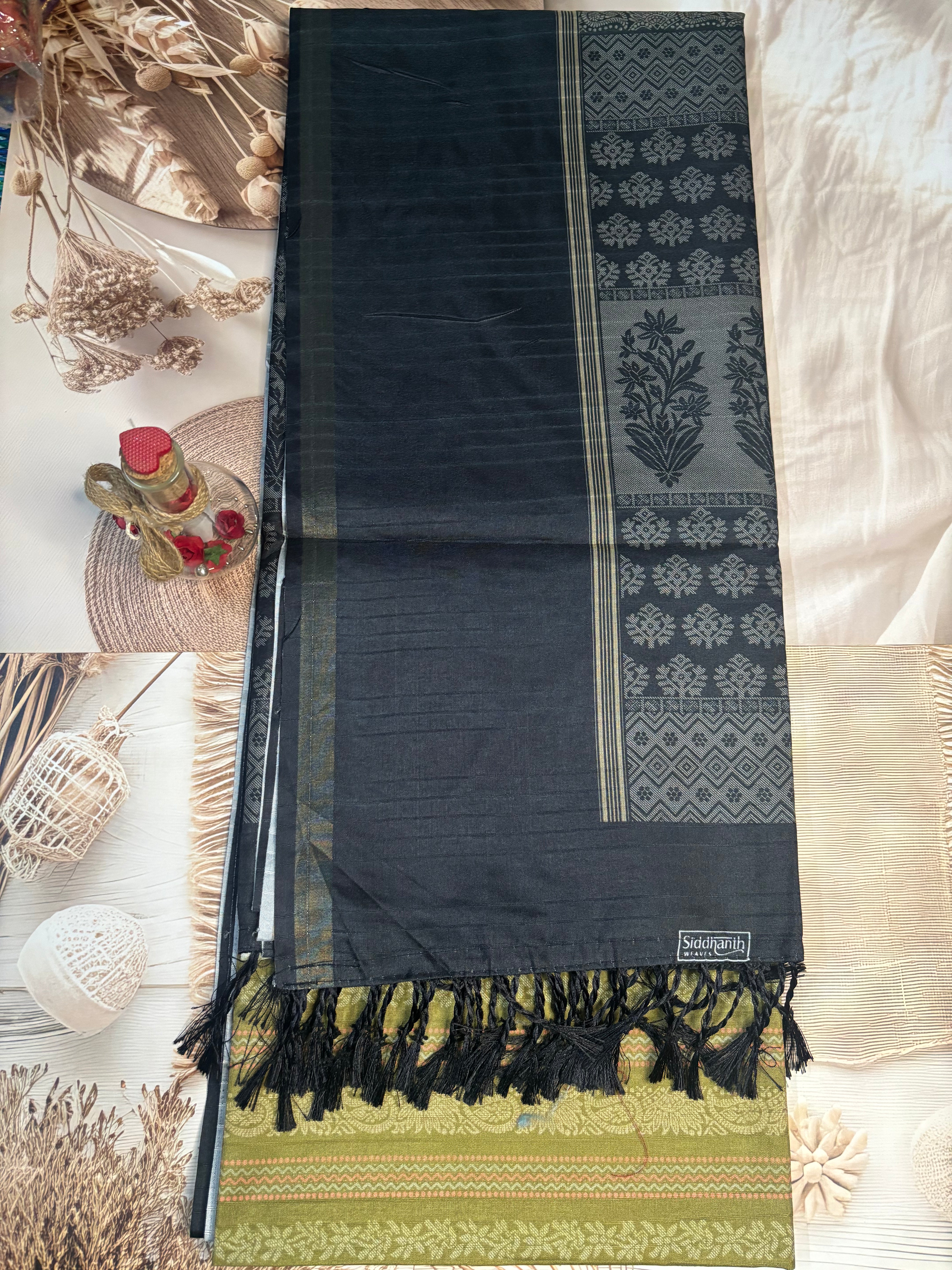 Premium Cotton Saree with Elegant Tassel
