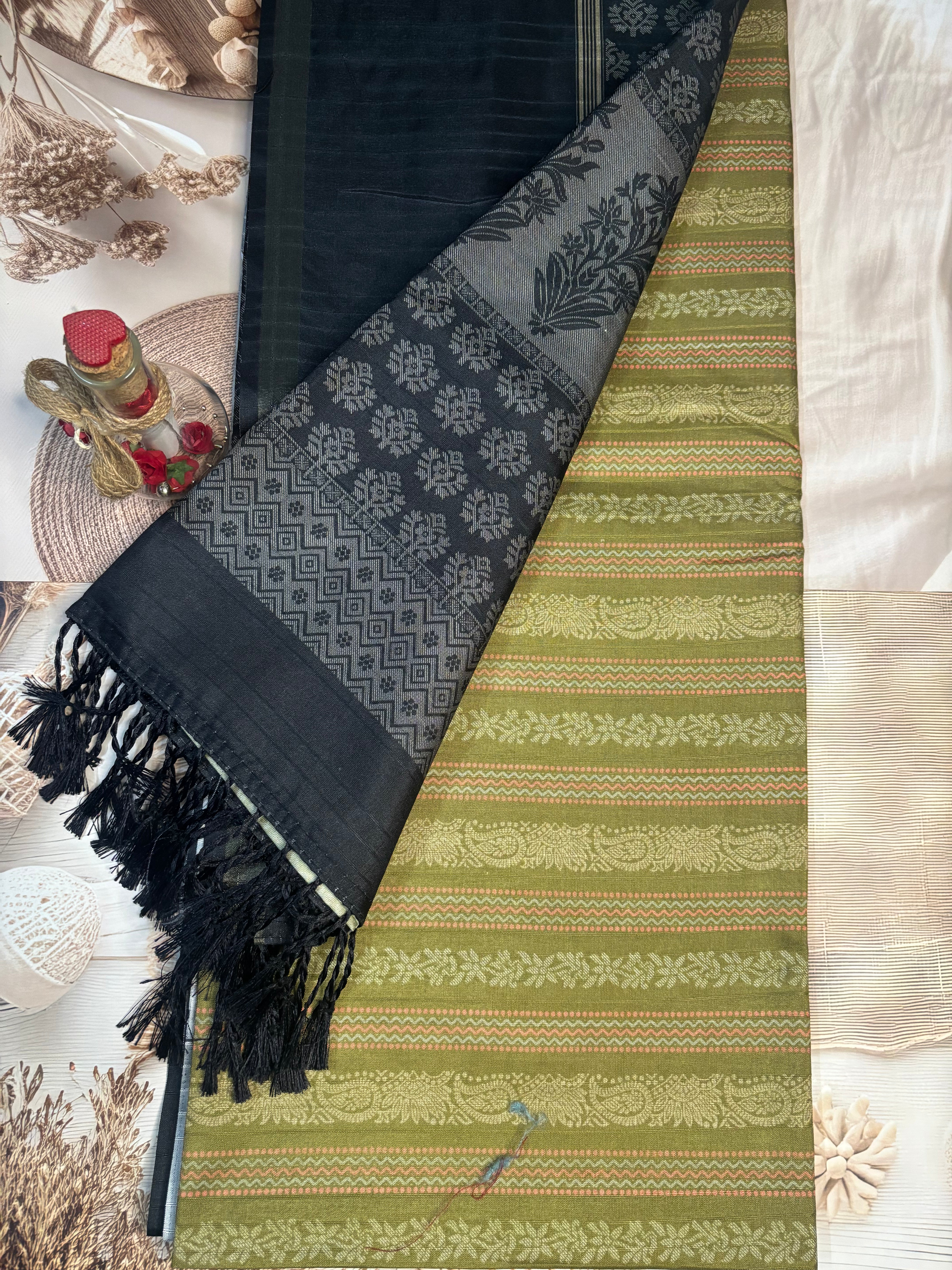 Premium Cotton Saree with Elegant Tassel