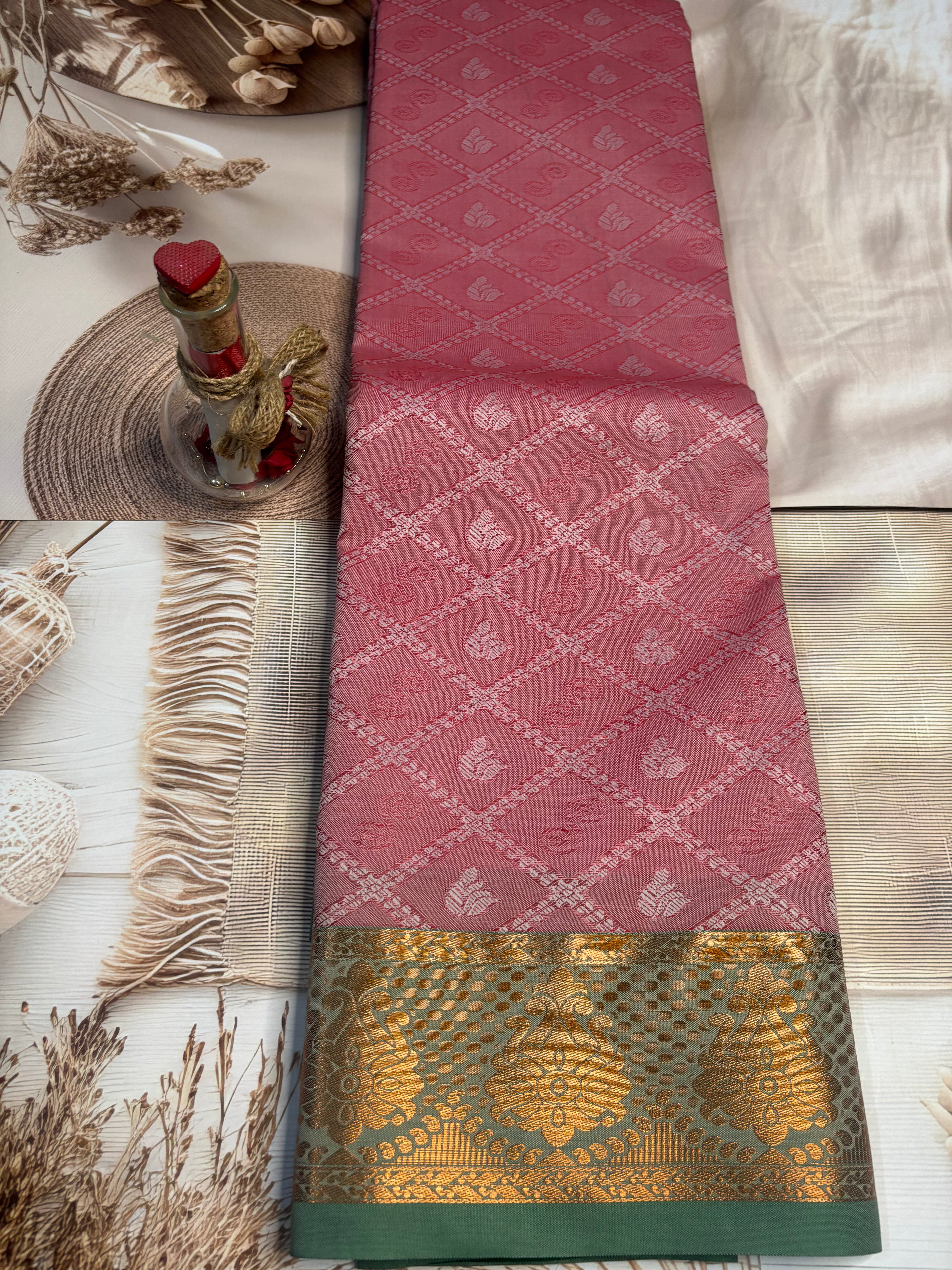 Cotton Saree - Pink