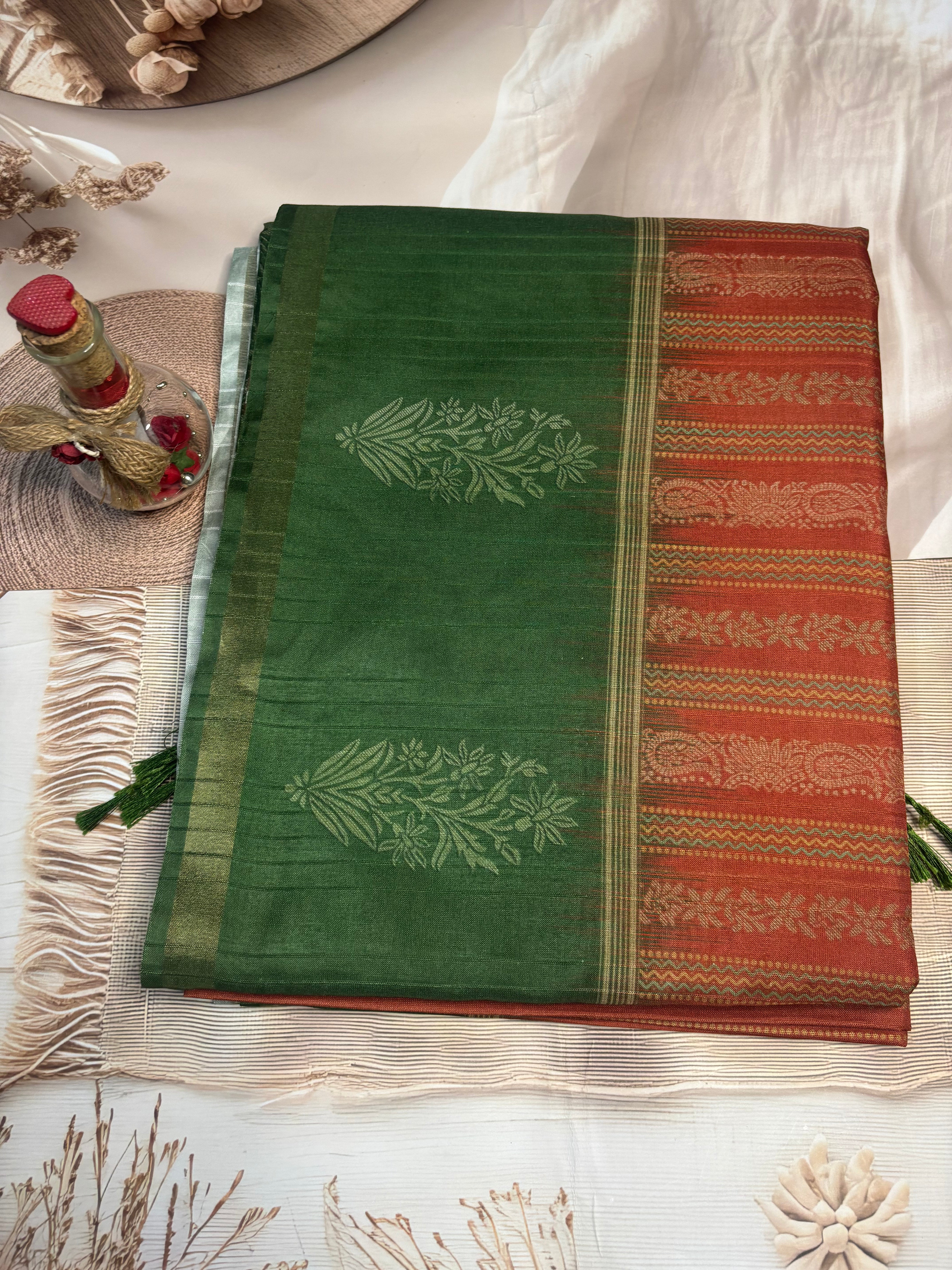 Premium Cotton Saree with Elegant Tassel