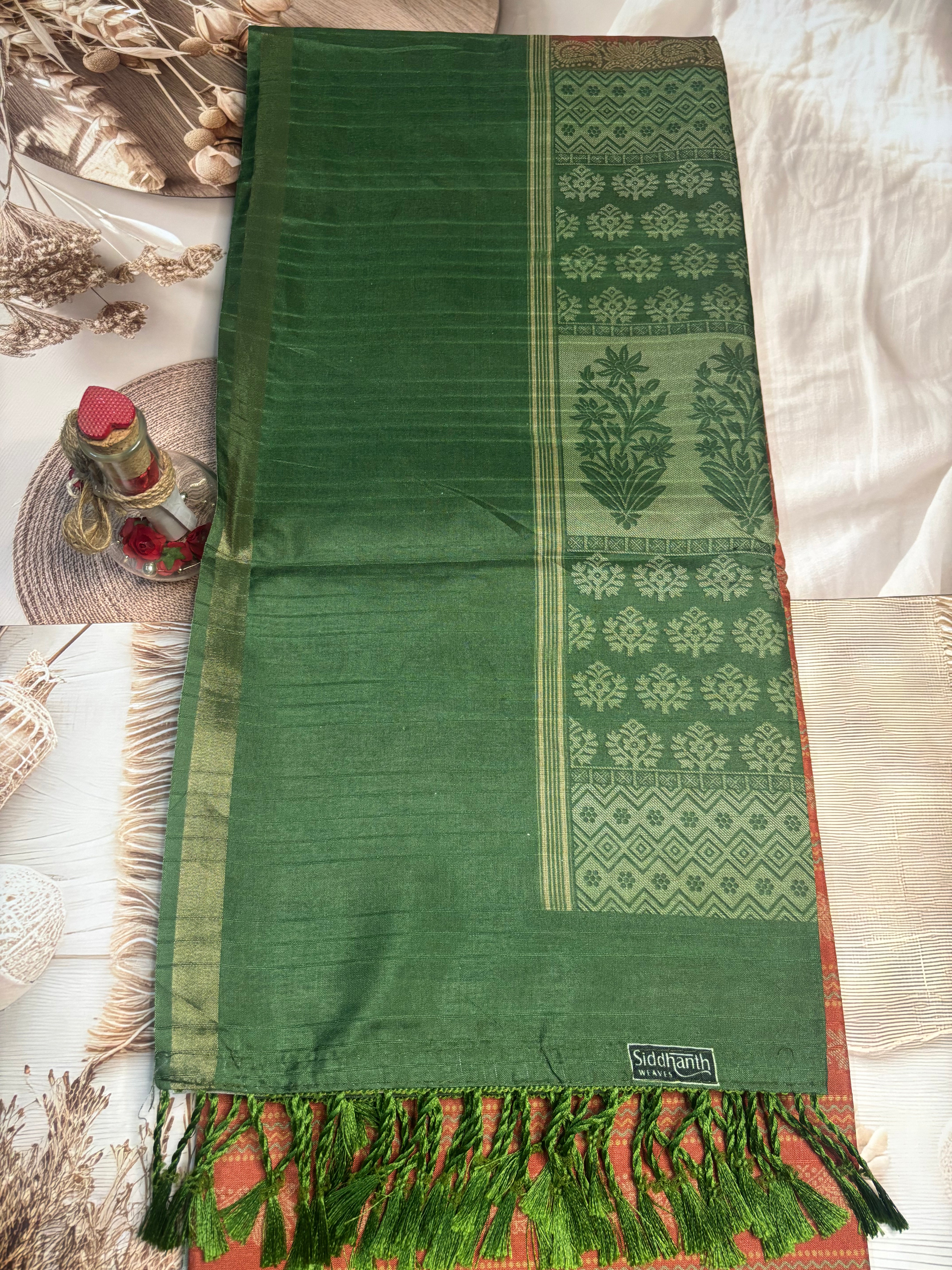 Premium Cotton Saree with Elegant Tassel