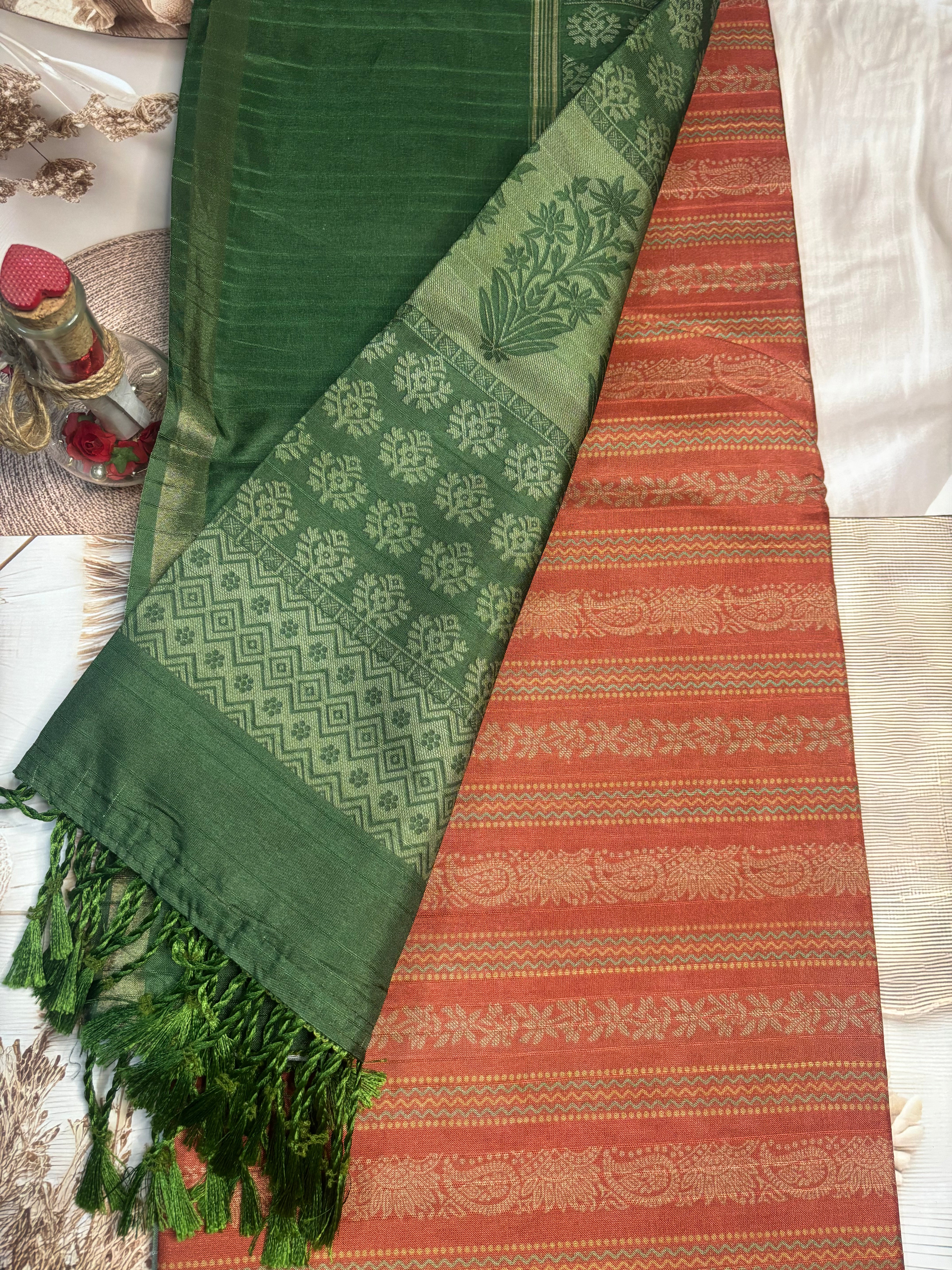 Premium Cotton Saree with Elegant Tassel