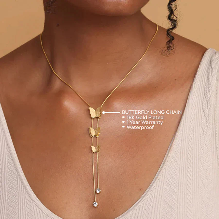 Butterfly Long Chain Necklace