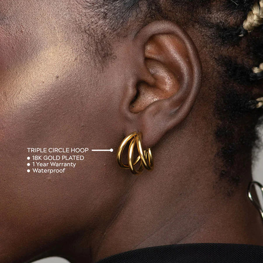 Triple Circle Hoop Earrings